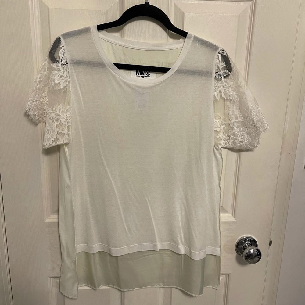 New without tags MM6 silk and lace shirt